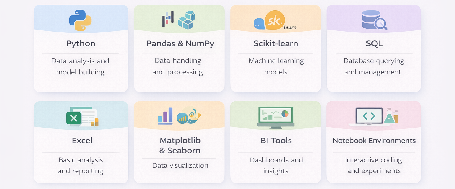 Tools and Technologies Covered in Data Science Courses